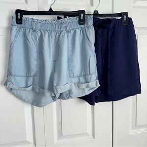 Aerie & Hyfve Light Blue and Navy Casual Shorts Set size Medium